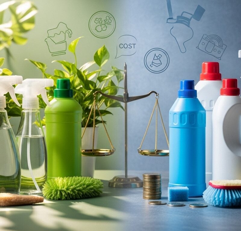 omparison of eco-friendly cleaning and traditional chemical cleaning